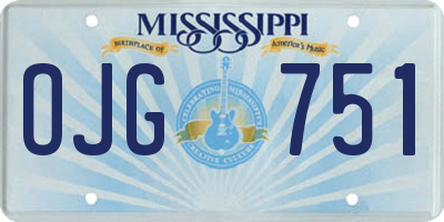 MS license plate OJG751