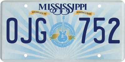 MS license plate OJG752