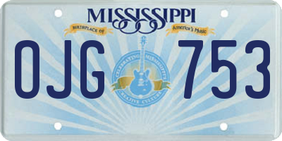 MS license plate OJG753