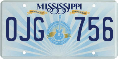 MS license plate OJG756
