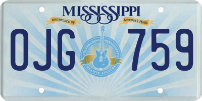MS license plate OJG759
