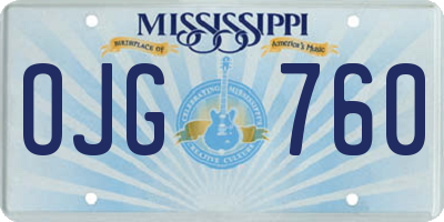 MS license plate OJG760