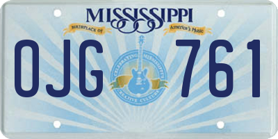 MS license plate OJG761