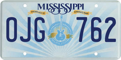 MS license plate OJG762