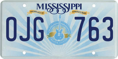 MS license plate OJG763