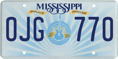 MS license plate OJG770