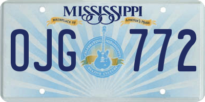 MS license plate OJG772