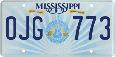 MS license plate OJG773