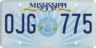 MS license plate OJG775