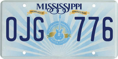MS license plate OJG776