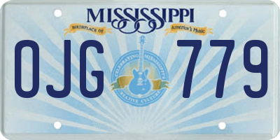 MS license plate OJG779