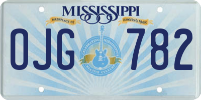 MS license plate OJG782