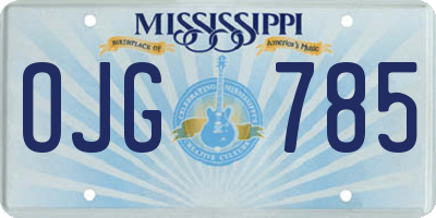 MS license plate OJG785