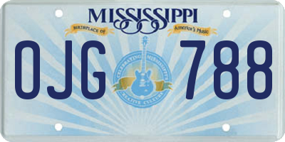 MS license plate OJG788