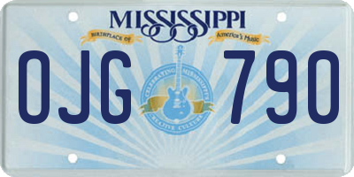 MS license plate OJG790
