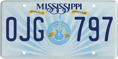 MS license plate OJG797