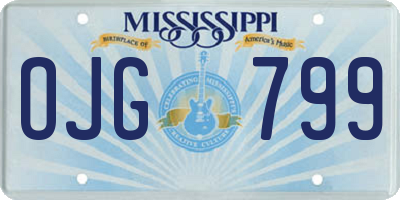MS license plate OJG799