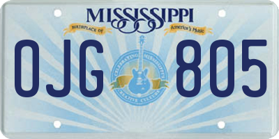 MS license plate OJG805