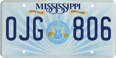MS license plate OJG806