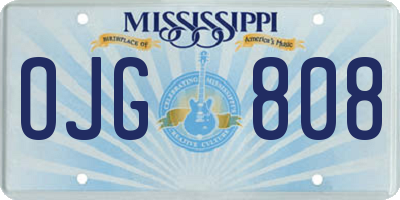 MS license plate OJG808