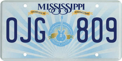 MS license plate OJG809