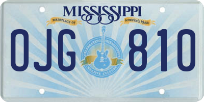 MS license plate OJG810