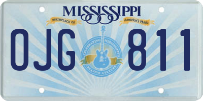 MS license plate OJG811
