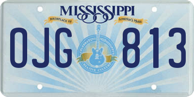 MS license plate OJG813