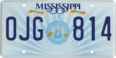 MS license plate OJG814