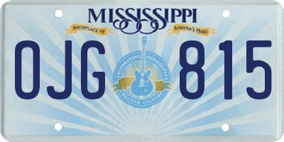 MS license plate OJG815