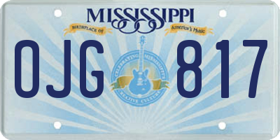 MS license plate OJG817