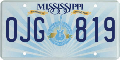 MS license plate OJG819
