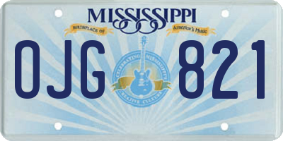 MS license plate OJG821