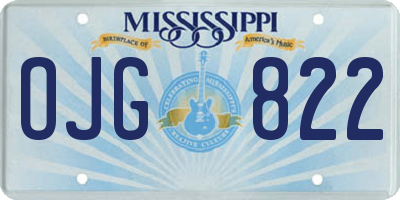 MS license plate OJG822
