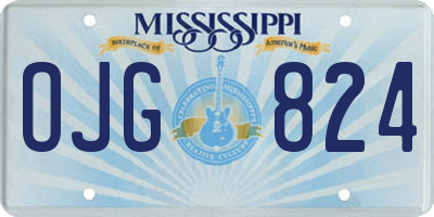 MS license plate OJG824