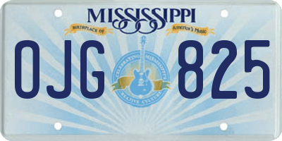 MS license plate OJG825