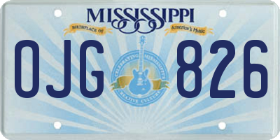 MS license plate OJG826