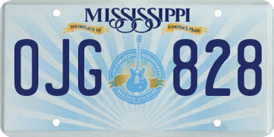 MS license plate OJG828