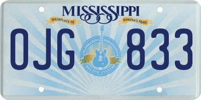 MS license plate OJG833