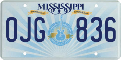 MS license plate OJG836