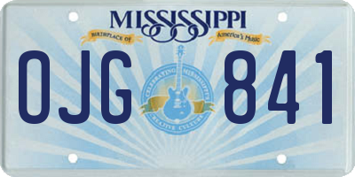 MS license plate OJG841