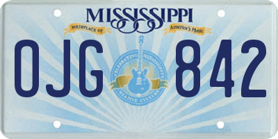 MS license plate OJG842