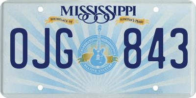 MS license plate OJG843