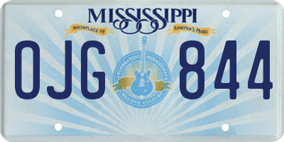 MS license plate OJG844