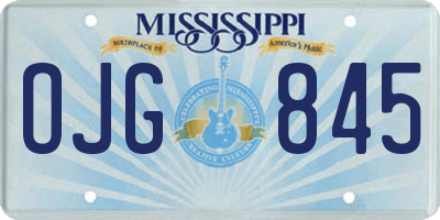 MS license plate OJG845