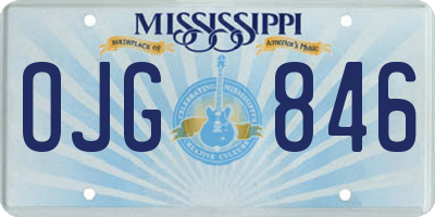 MS license plate OJG846