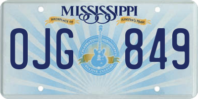 MS license plate OJG849