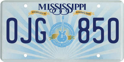 MS license plate OJG850