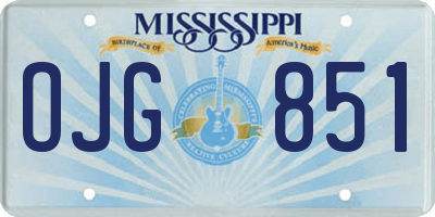 MS license plate OJG851