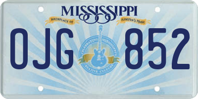 MS license plate OJG852